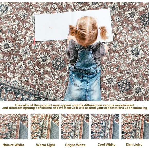 Koorlian 5x7 Soft Non-Slip & Non-Shedding Machine Washable Area Rug - Picture 5 of 6